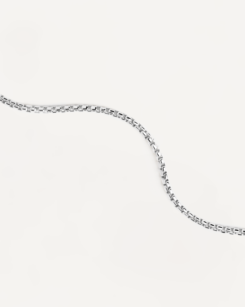 White Gold Box Chain Necklace - 
  
    18K White gold / Rhodium silver plating
  
