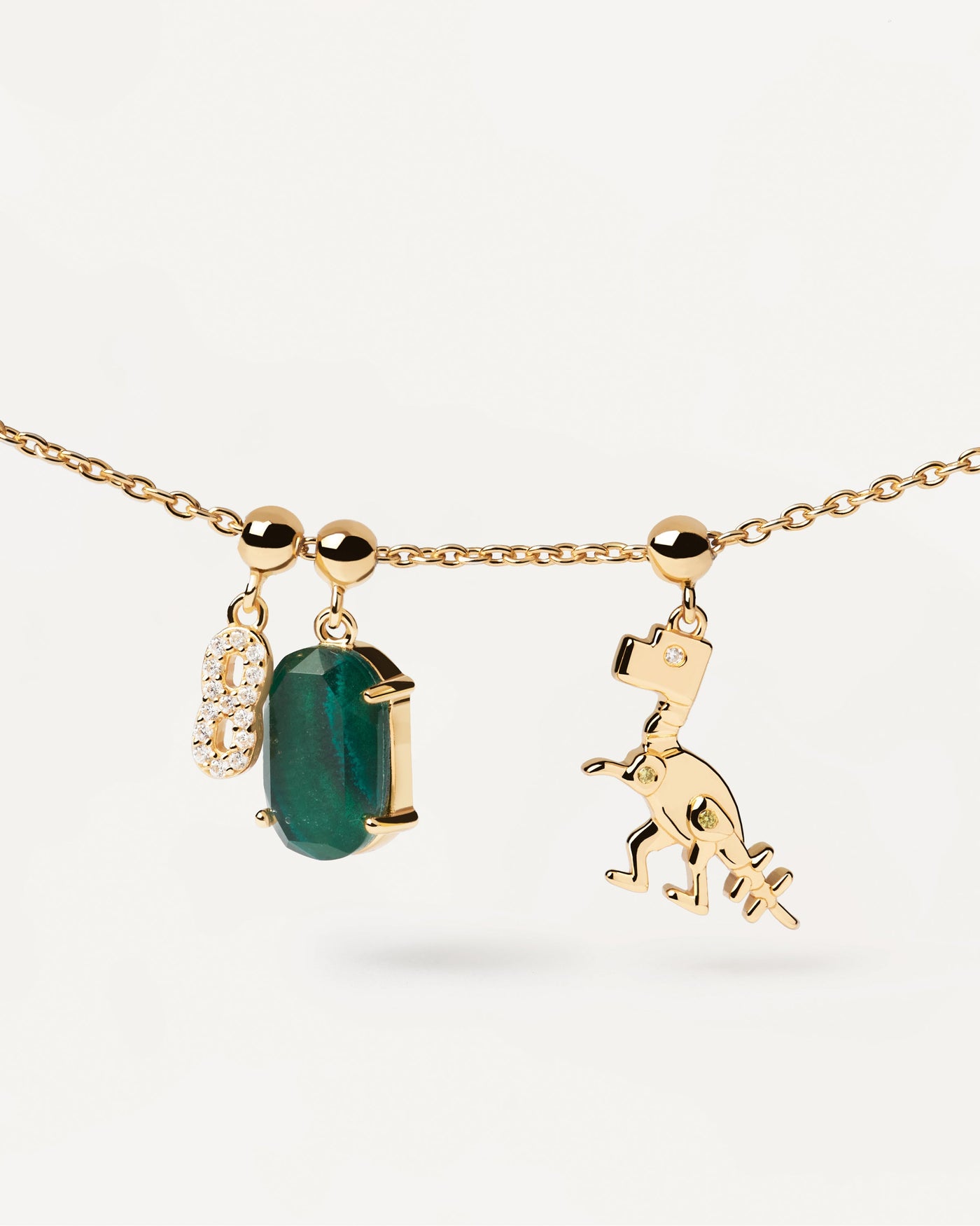 Dino Charm - 
  
    Sterling Silver / 18K Gold plating
  

