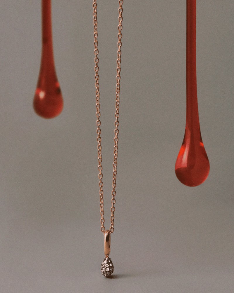 Pavé Lava Halskette - 
  
    Sterling Silber / 18K Goldplattierung
  
