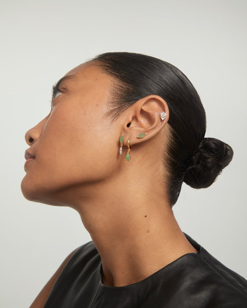 Orecchino Singolo Avventurina Verde Nomad - 
  
    Argento sterling / Placcatura in Oro 18K
  
