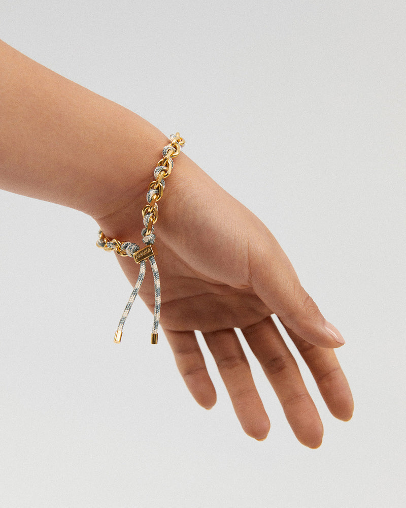 Pulsera Cordón y Cadena Sky - 
  
    Cordón / Baño de Oro 18K
  
