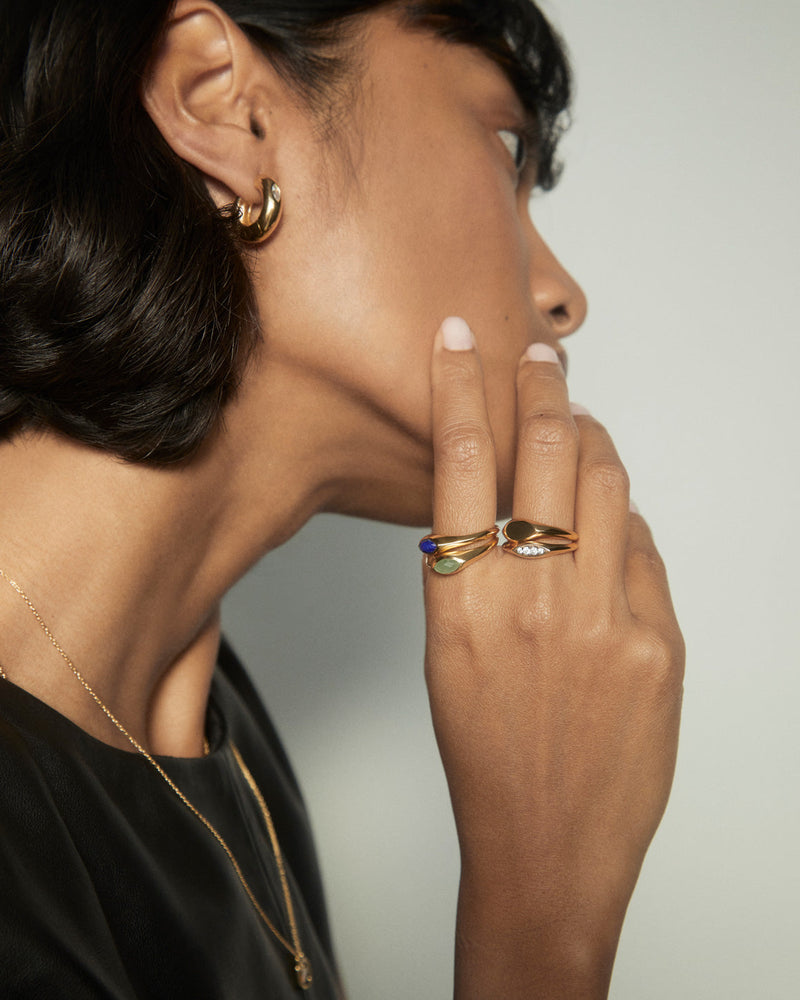 Anillo Sello Gala - 
  
    Plata de Ley / Baño de Oro 18K
  
