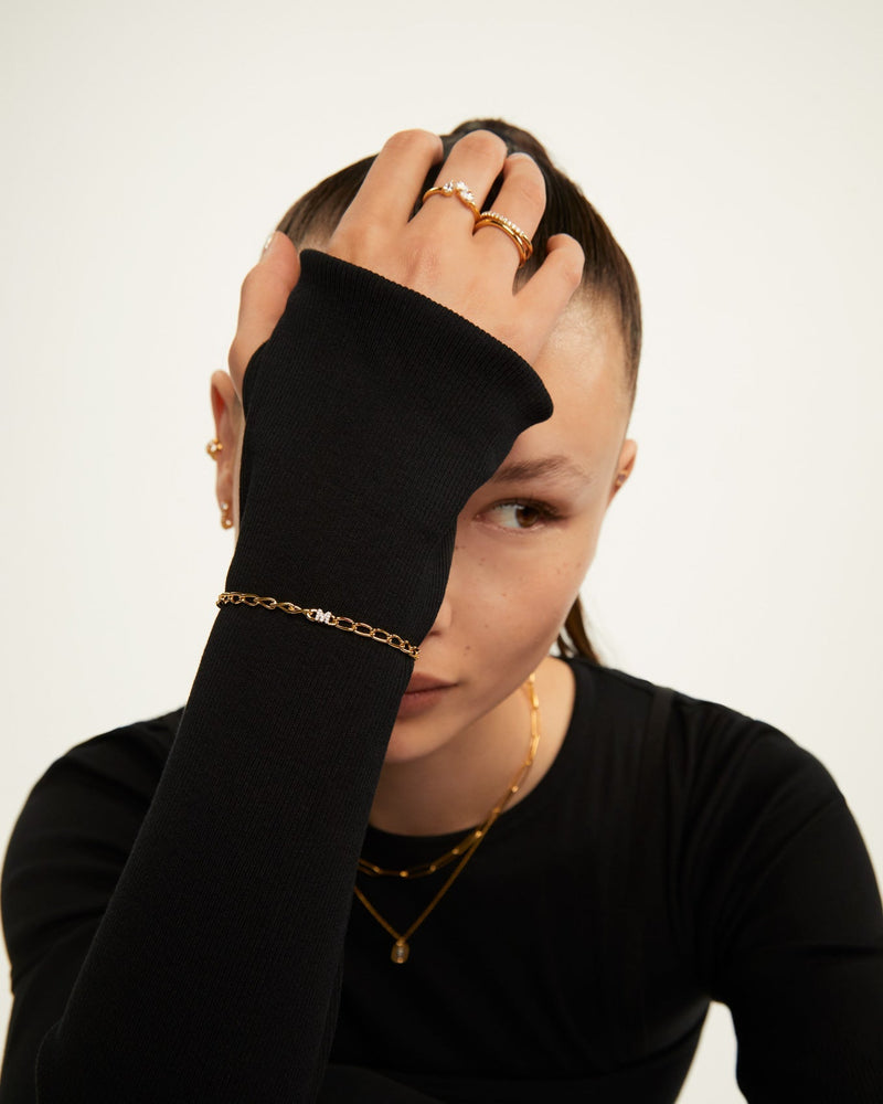 Letter M Chain Bracelet - 
  
    Sterling Silver / 18K Gold plating
  
