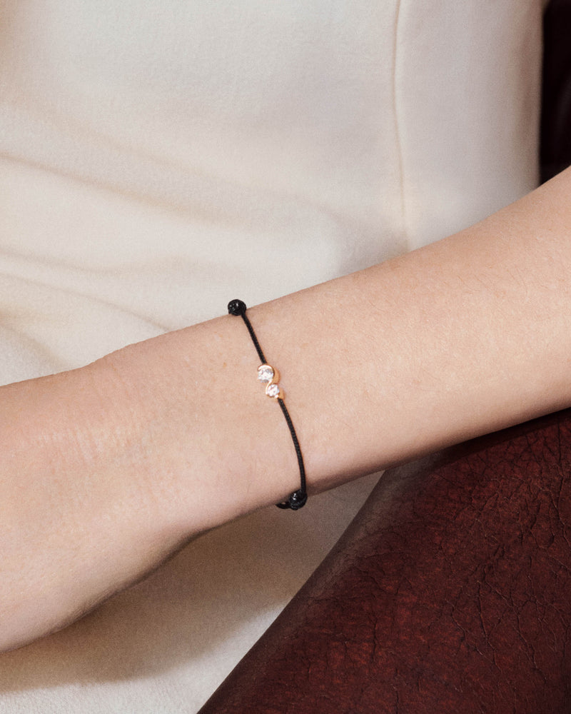 Bracelet en diamants et cordon Dafne - 
  
    Or 18 carats
  
