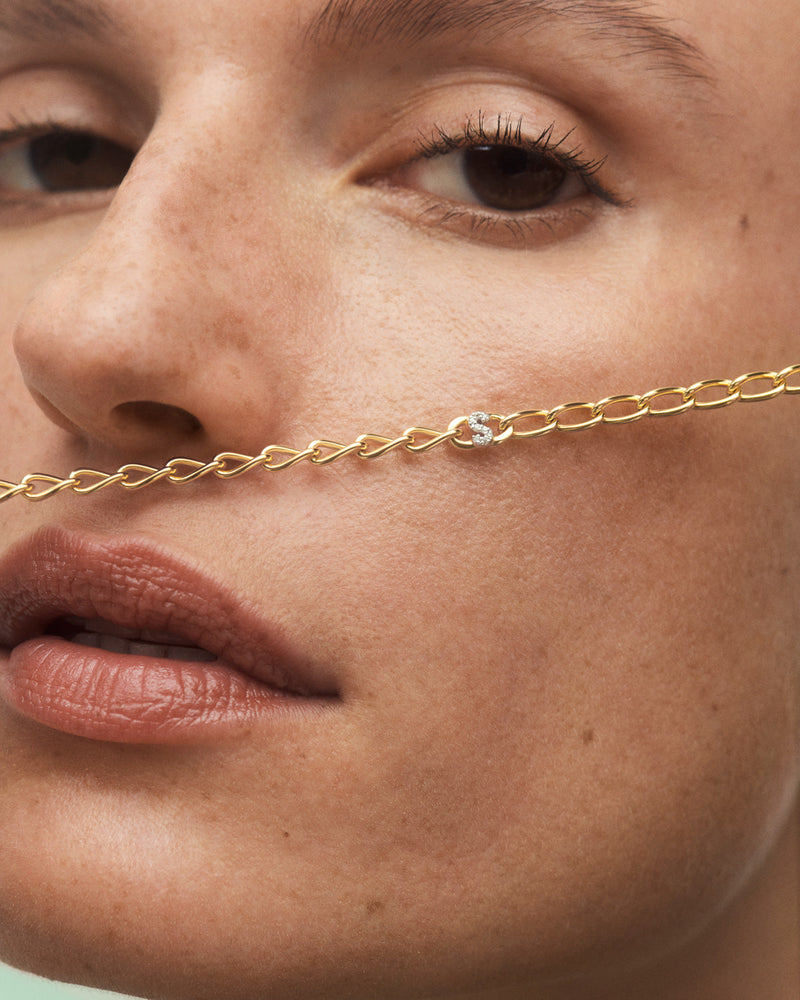 Letter S Chain Bracelet - 
  
    Sterling Silver / 18K Gold plating
  
