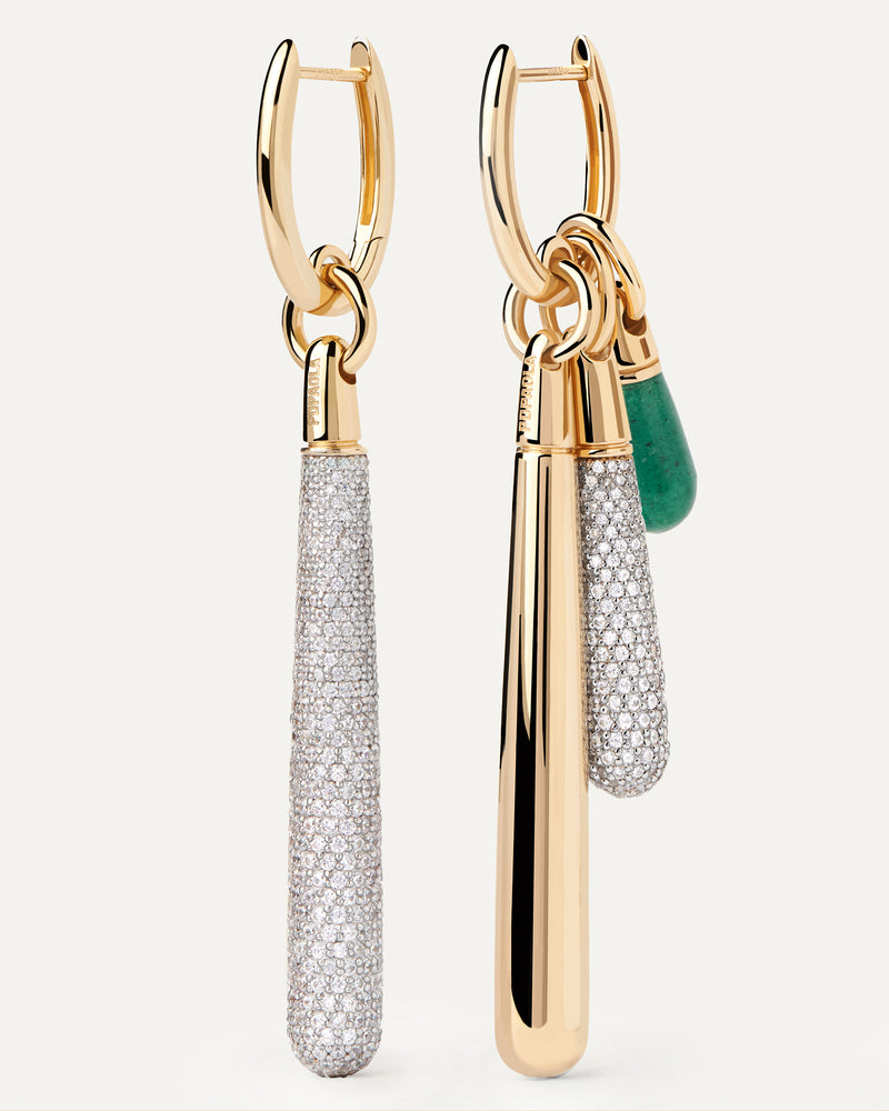 Ciondolo Pavé Large Drop - 
  
    Argento sterling / Placcatura in Oro 18K
  
