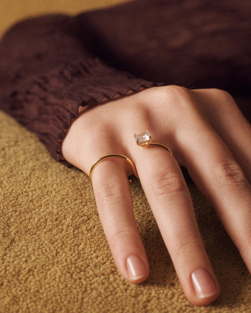Sofia Zwei-Finger-Ring - 
  
    Sterling Silber / 18K Goldplattierung
  
