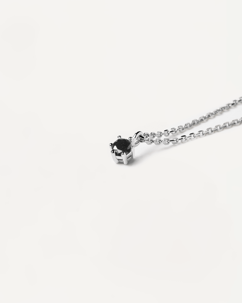 Black Solitary Necklace Silver - 
  
    Sterling Silver
  
