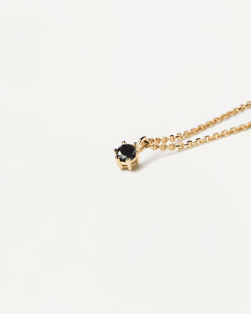 Black Solitary Necklace - 
  
    Sterling Silver / 18K Gold plating
  
