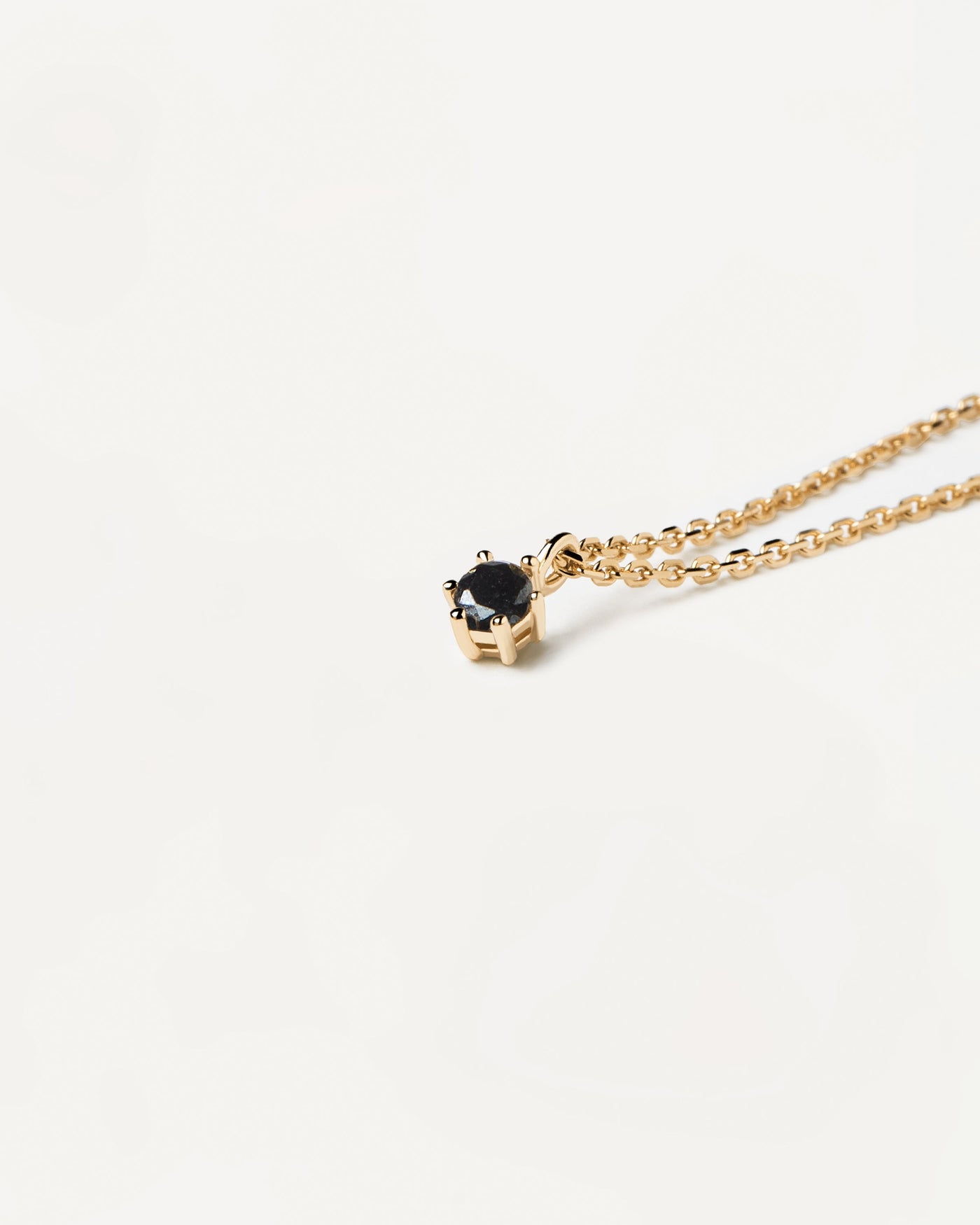 2023 Selection | Black Solitary Necklace. Single link chain in 18k gold plated silver with a black zirconia on prongs. Get the latest arrival from PDPAOLA. Place your order safely and get this Best Seller. Free Shipping.