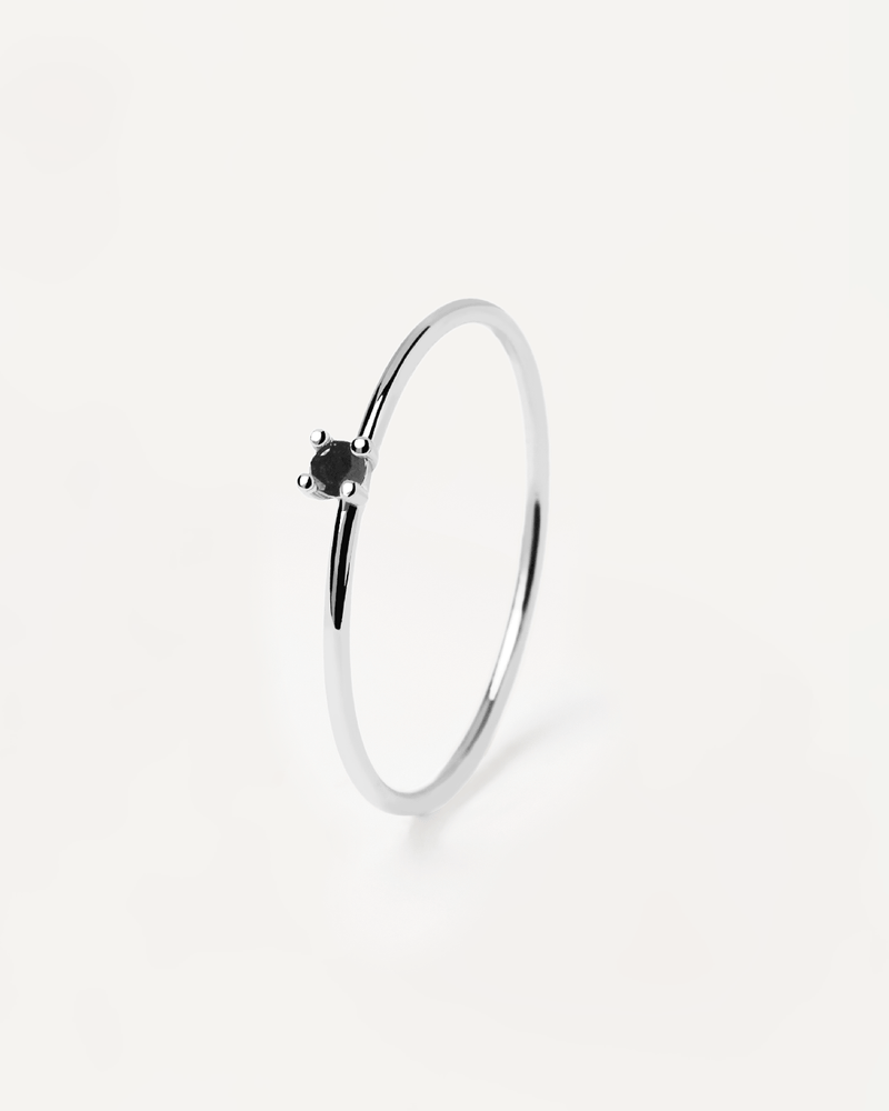 Black Solitary Silberringe - 
  
    Sterling Silber
  
