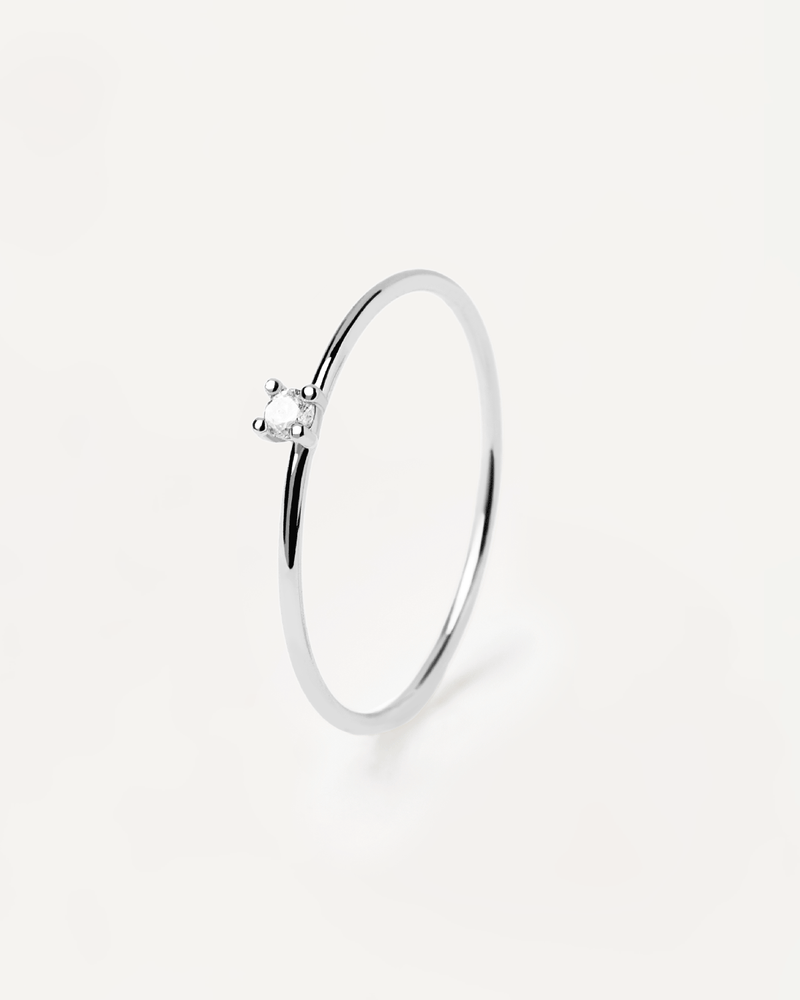 Anillo White Solitary Silver - 
  
    Plata de Ley
  
