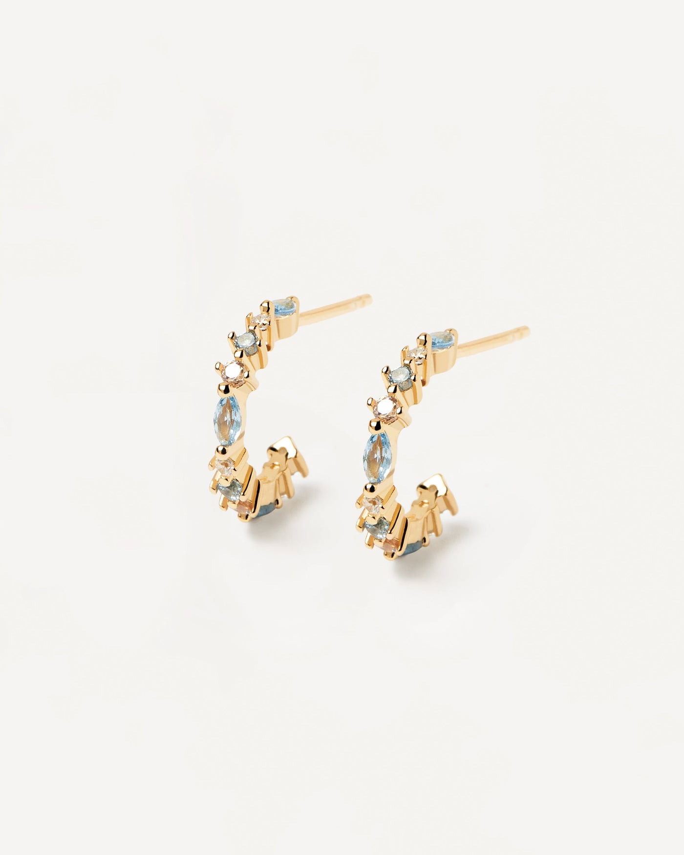 2023 Selection | Ombré Earrings. Dainty hoop earrings with blue zirconia. Get the latest arrival from PDPAOLA. Place your order safely and get this Best Seller. Free Shipping.