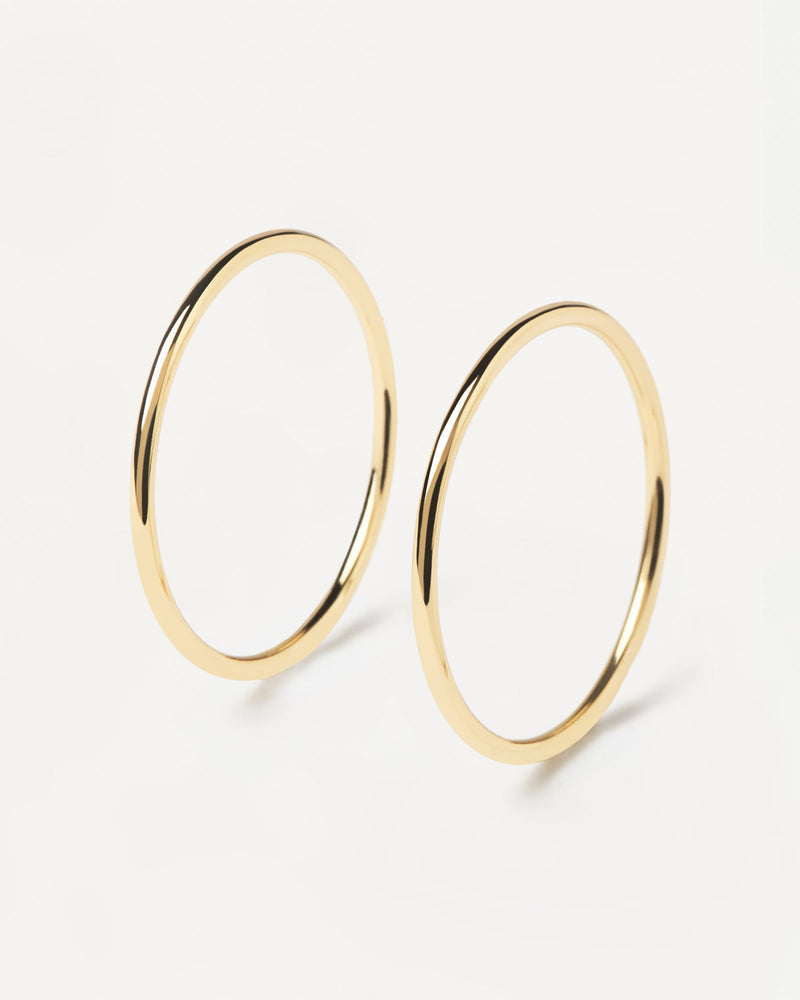 Pair of stackable 18k gold plated silver rings