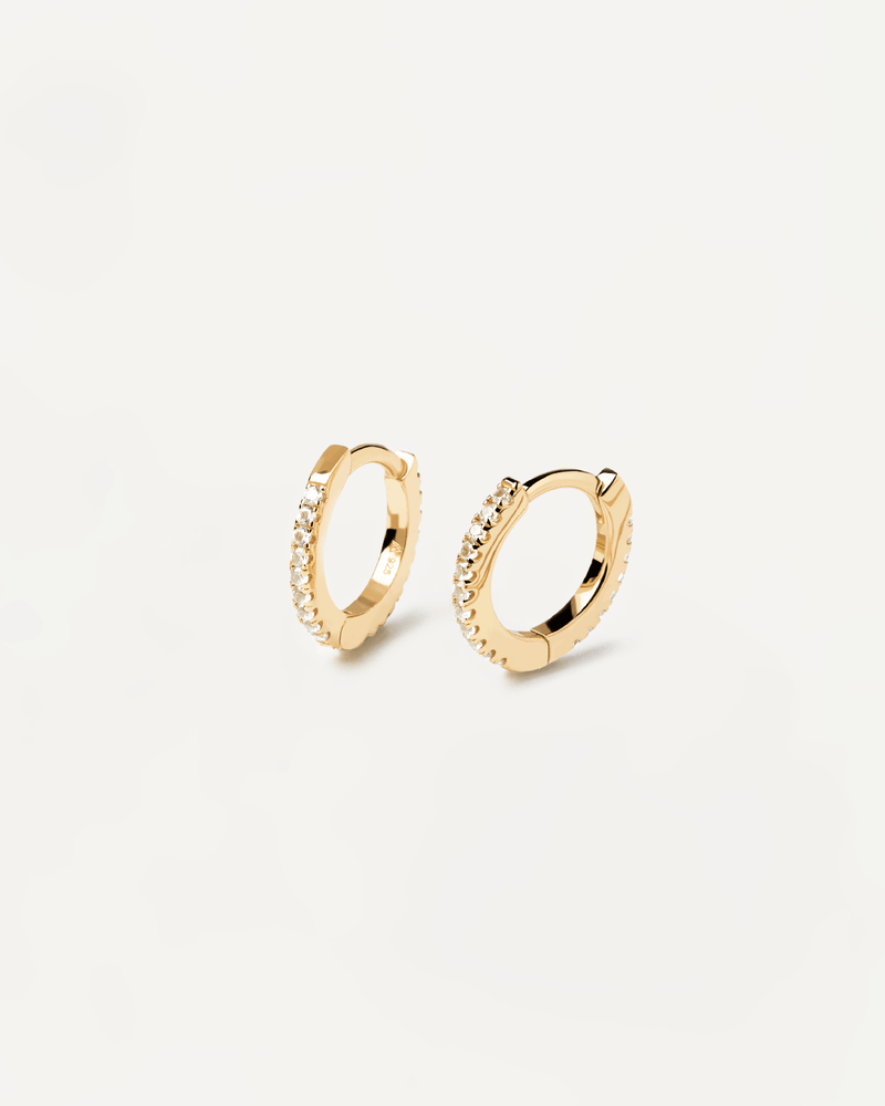 White Mini Hoops - 
  
    Sterling Silver / 18K Gold plating
  

