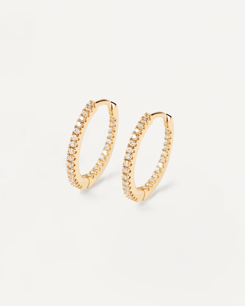 White Medium Hoops - 
  
    Sterling Silver / 18K Gold plating
  
