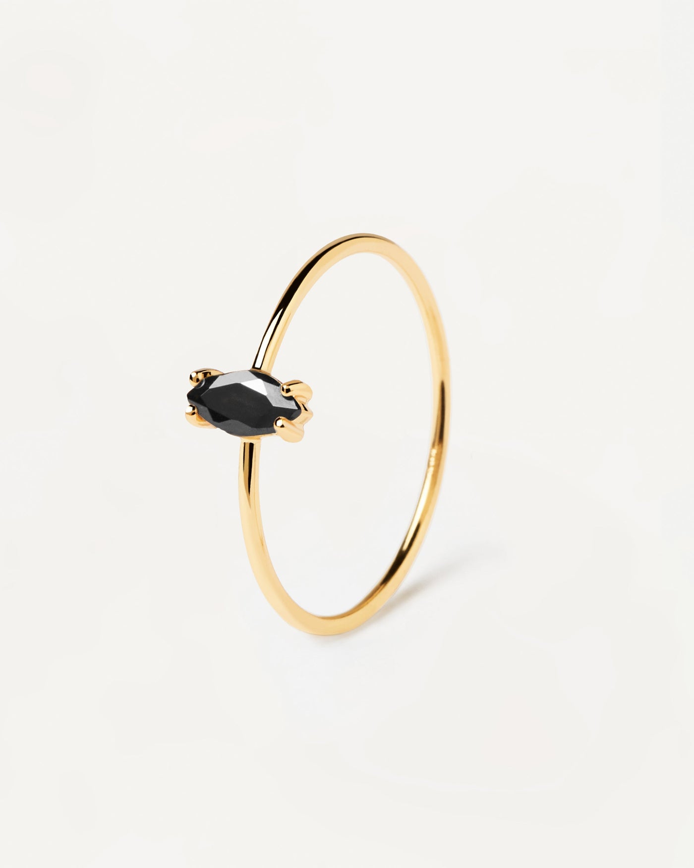 Discover Minimal Black Bead CZ Silver Ring | Paksha - Paksha India