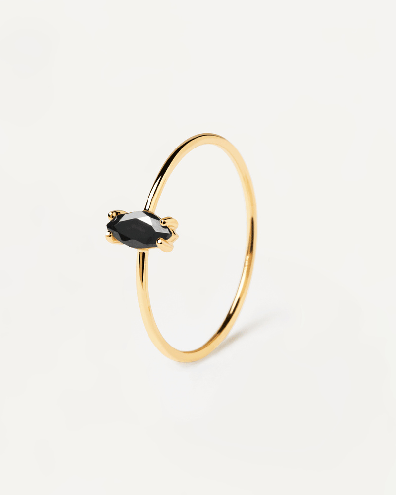 Black India Ring - 
  
    Sterling Silver / 18K Gold plating
  
