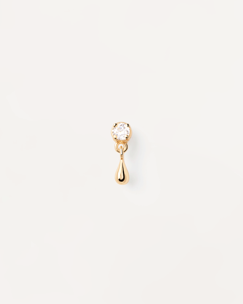 Pendiente individual stud Water - 
  
    Plata de Ley / Baño de Oro 18K
  
