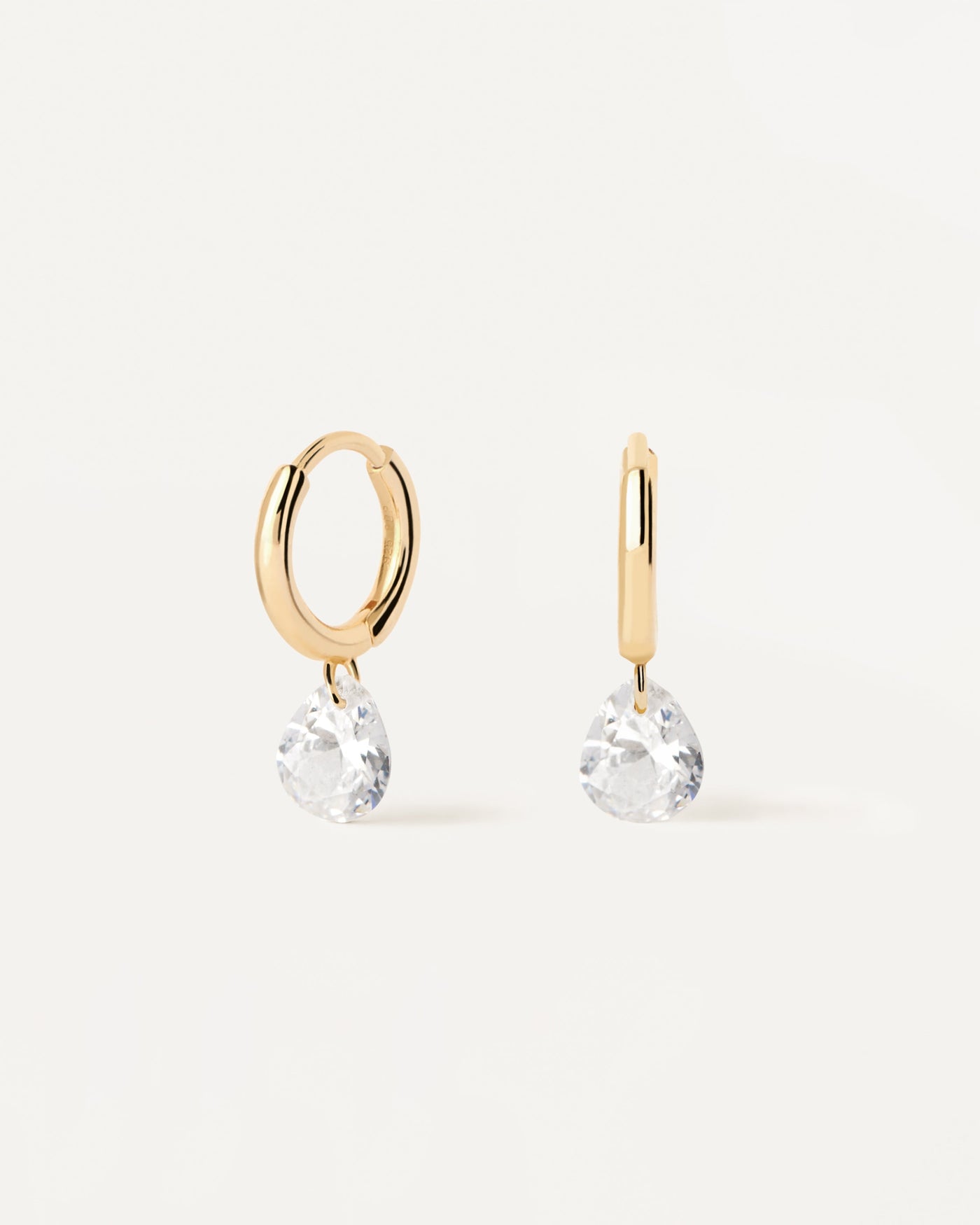 Orecchino a cerchio singolo Aqua - 
  
    Argento sterling / Placcatura in Oro 18K
  
