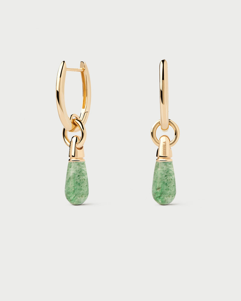 Green Aventurine Jupiter Single Hoop - 
  
    Sterling Silver / 18K Gold plating
  
