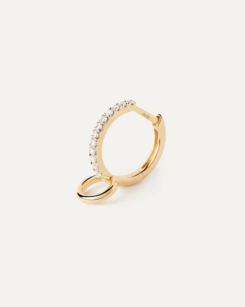 Diamonds and gold Circle single hoop - 
  
    18K Gold
  
