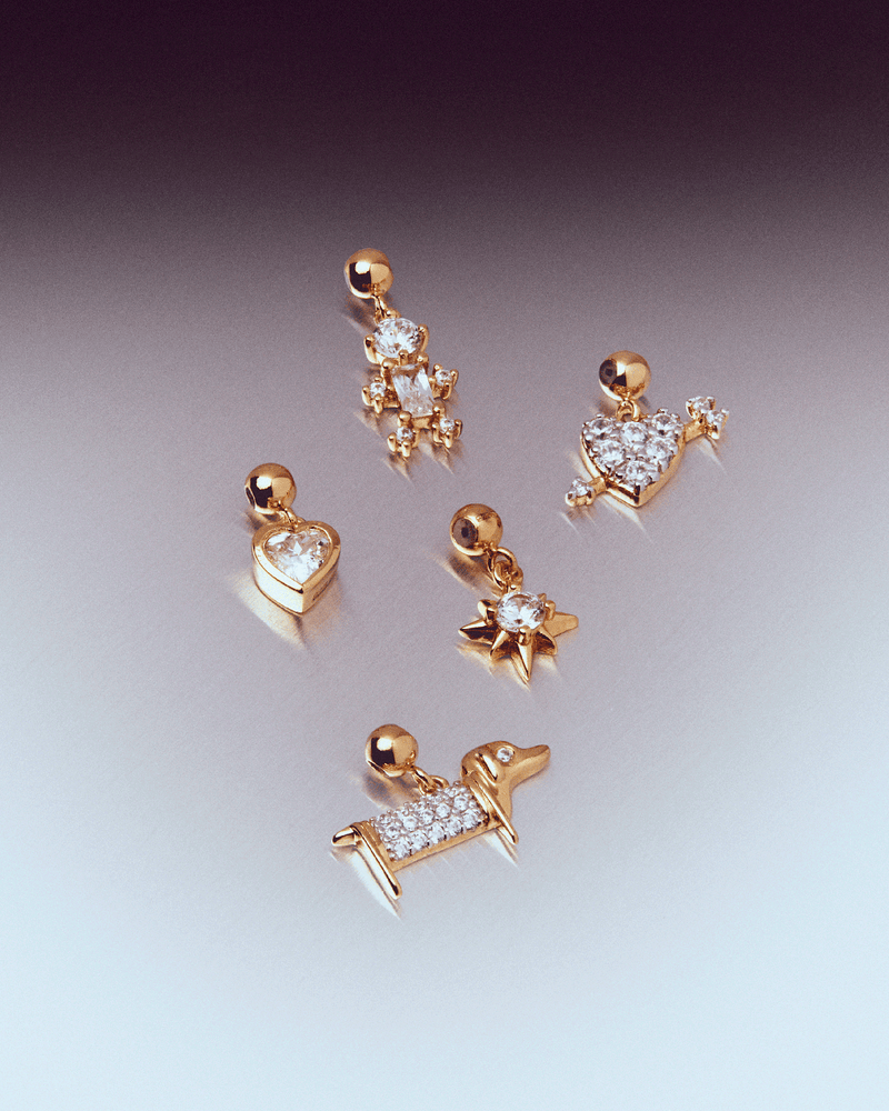 Dog Charm - 
  
    Sterling Silver / 18K Gold plating
  
