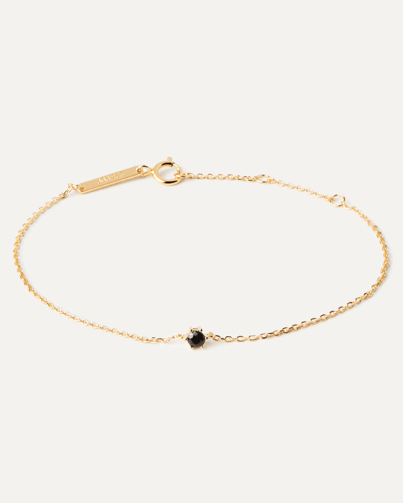 Black Solitary Bracelet - 
  
    Sterling Silver / 18K Gold plating
  
