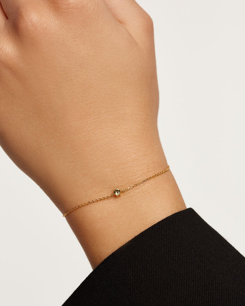 Pulsera Olive Solitary - 
  
    Plata de Ley / Baño de Oro 18K
  
