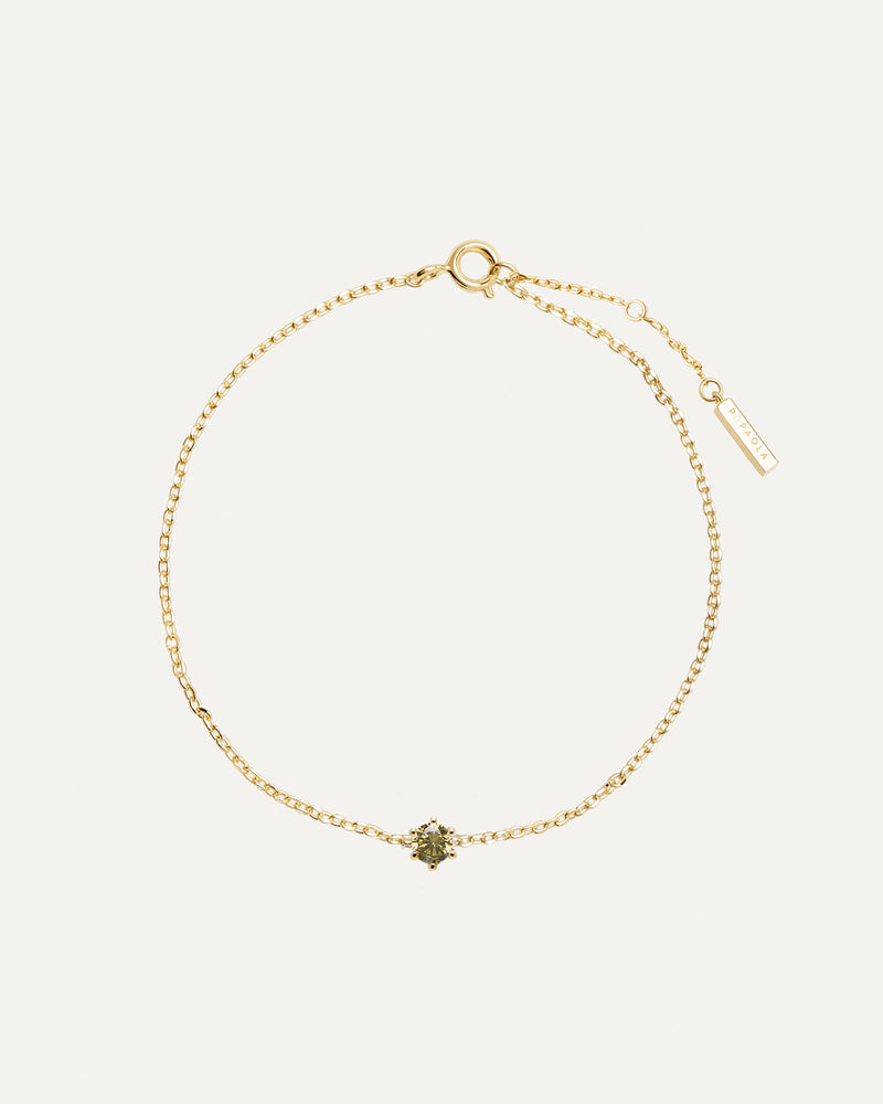 Pulsera Olive Solitary - 
  
    Plata de Ley / Baño de Oro 18K
  
