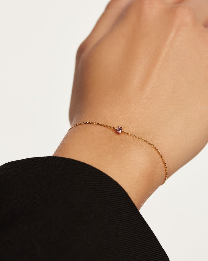 Bracciale Lavender Solitary - 
  
    Argento sterling / Placcatura in Oro 18K
  
