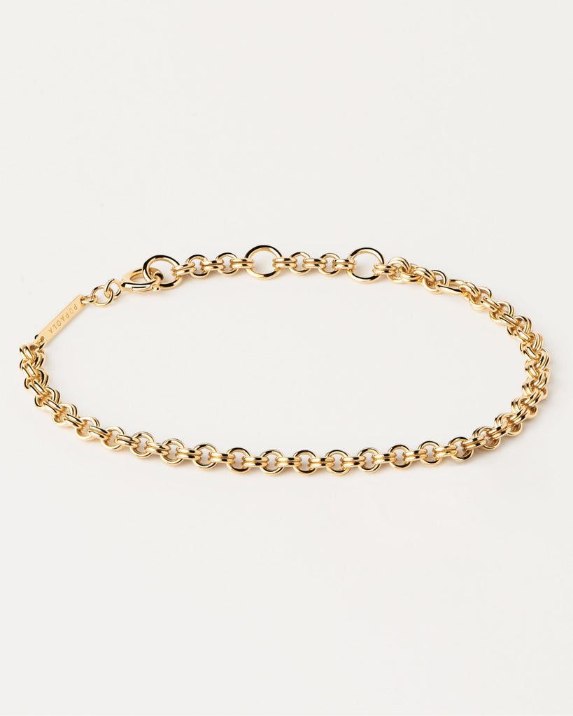 Bracelet chaine en argent plaqué or avec double maillons torsadés | Bracelet Neo | PDPAOLA