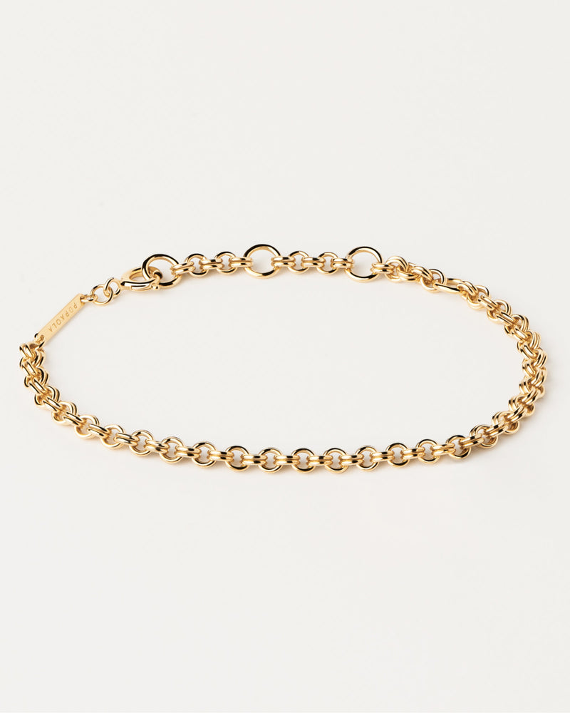 Gold-plated silver chain bracelet with double cable links