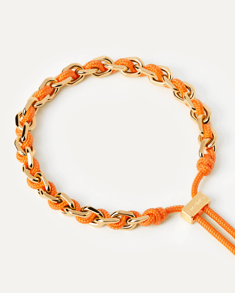 Bracelet Cordon et Chaîne Tangerine - 
  
    Cordon / Placage Or 18 Ct
  
