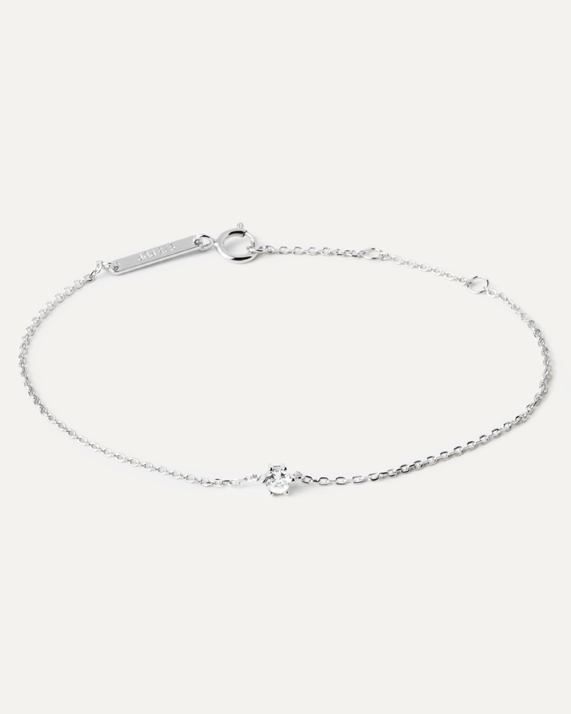 White Solitary Silberarmband - 
  
    Sterling Silber
  
