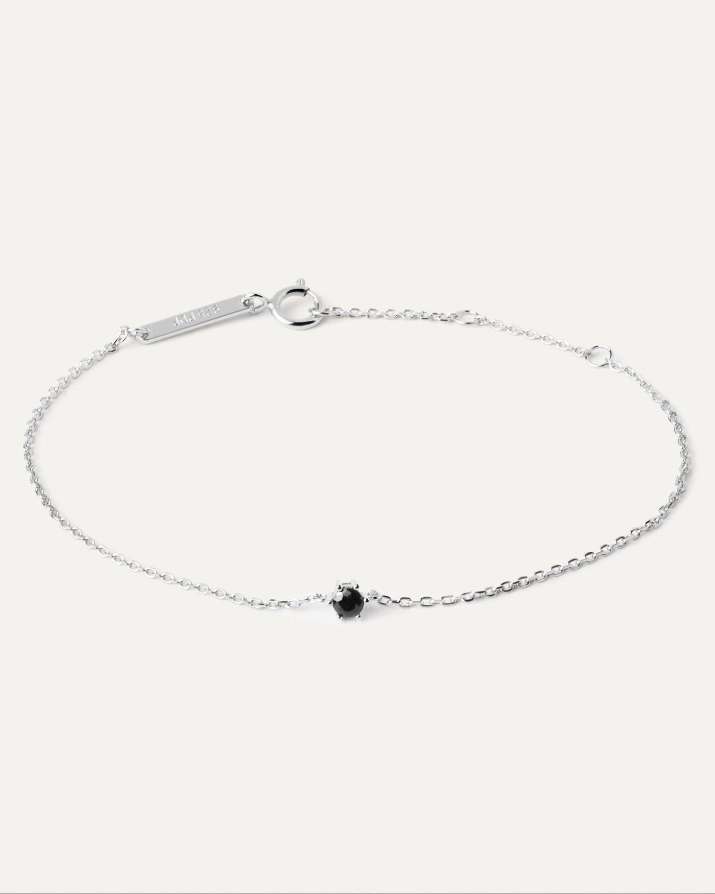 2023 Selection | Black Solitary Bracelet Silver. Thin chain bracelet in 925 sterling silver and a black zirconia. Get the latest arrival from PDPAOLA. Place your order safely and get this Best Seller. Free Shipping.