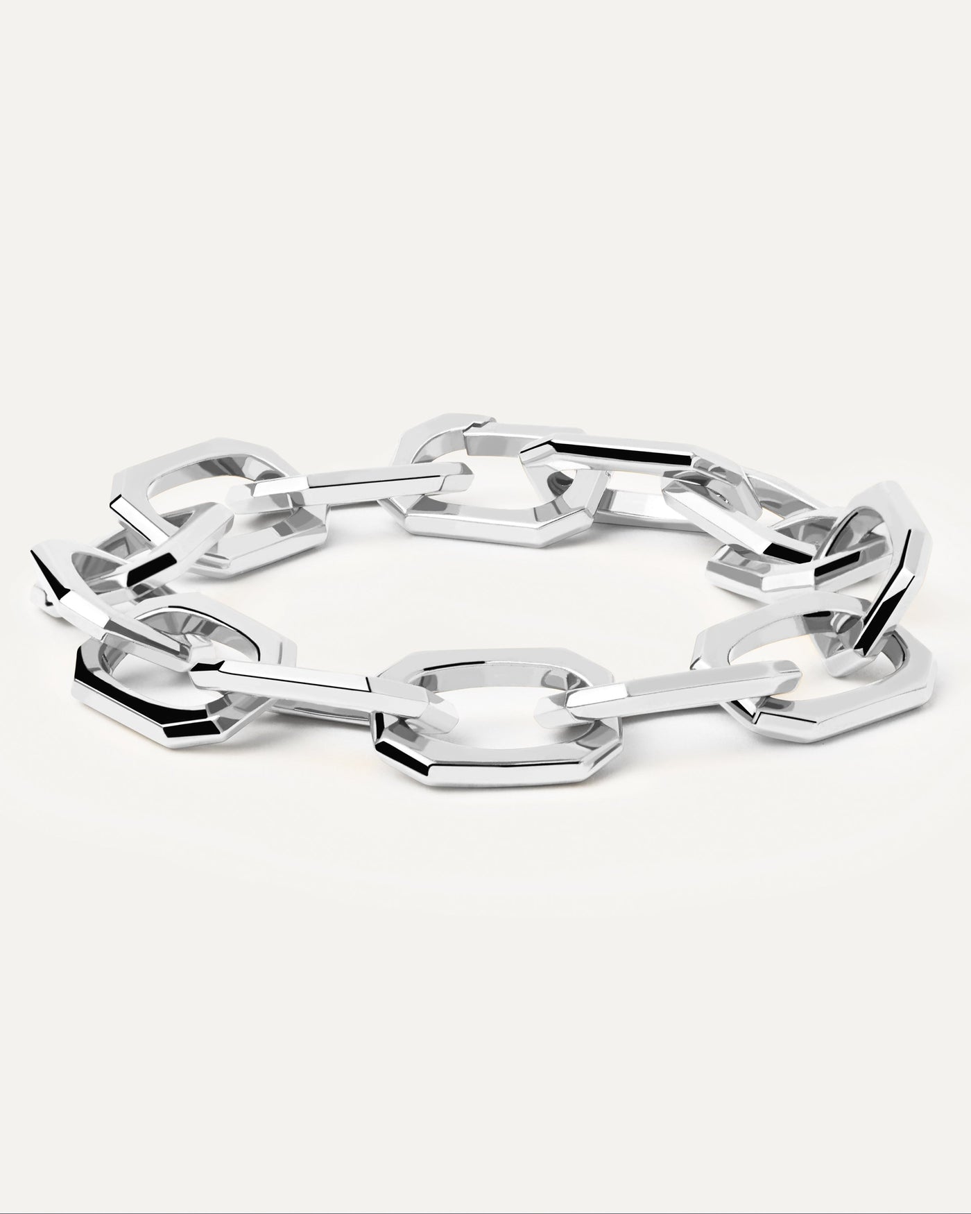 Large Signature Chain Silver Bracelet - PDPAOLA