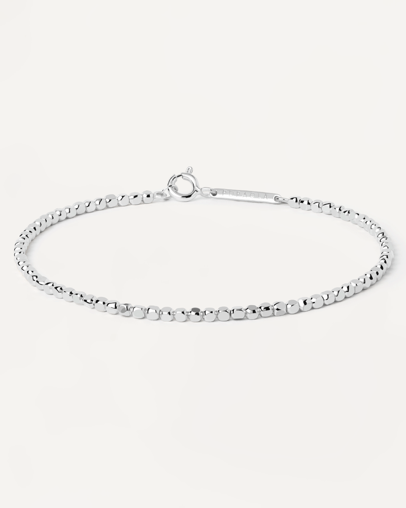 925 silver bracelet with asymetric bead links