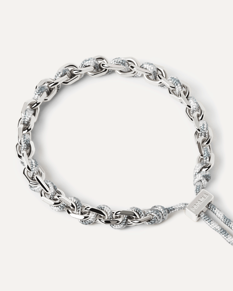 Sky Rope and Chain Bracelet - 
  
    Rope / Rhodium silver plating
  
