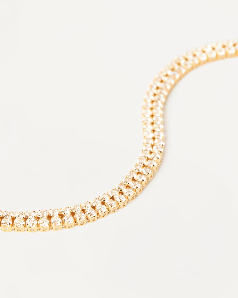 Diamonds and Gold Double Tennis Bracelet - 
  
    18K Gold
  

