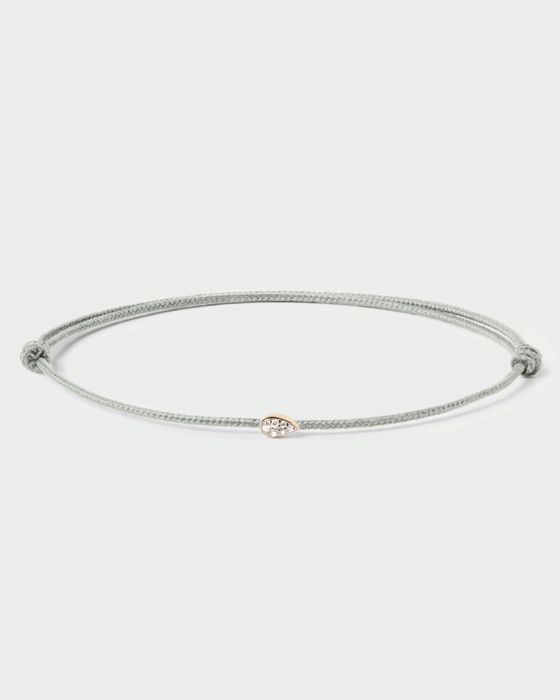 Bracciale in corda regolabile con goccia impreziosita di diamanti di laboratorio