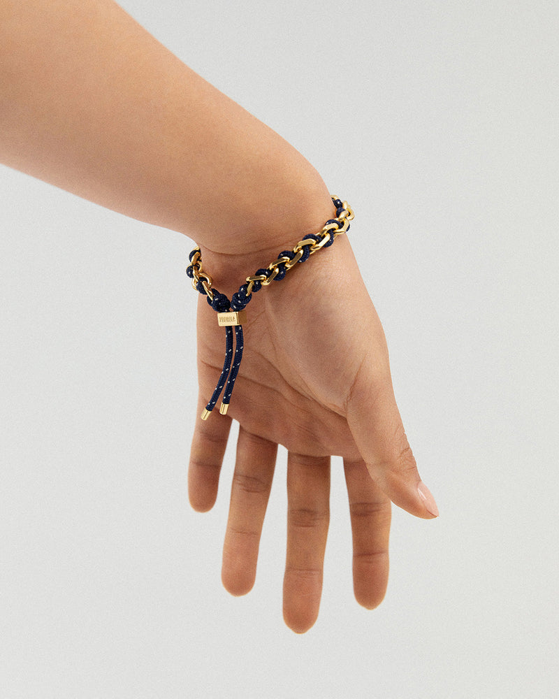 Pulsera Cordón y Cadena Midnight - 
  
    Cordón / Baño de Oro 18K
  
