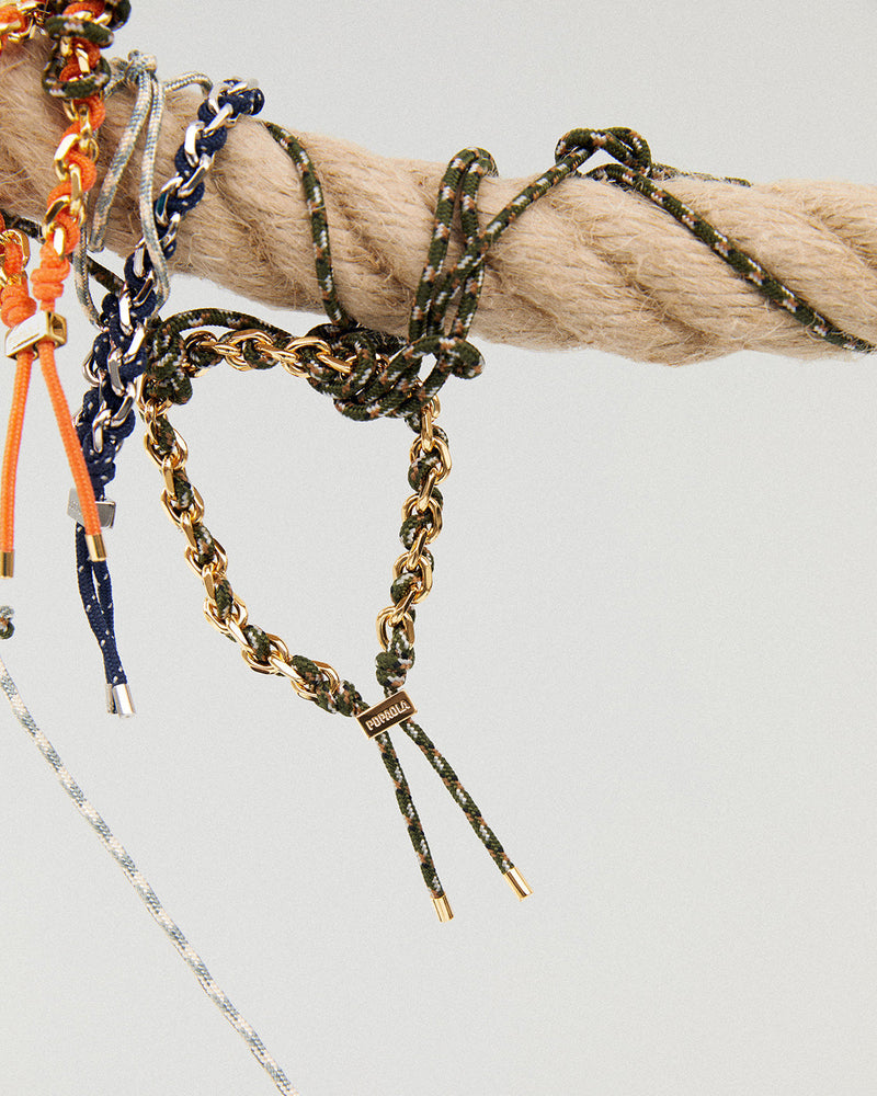 Pulsera Cordón y Cadena Cottage - 
  
    Cordón / Baño de Oro 18K
  
