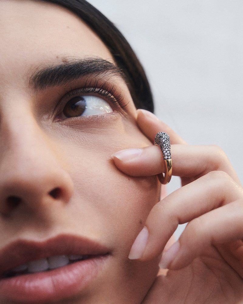Pavé Duna Ring - 
  
    Sterling Silber / 18K Goldplattierung
  
