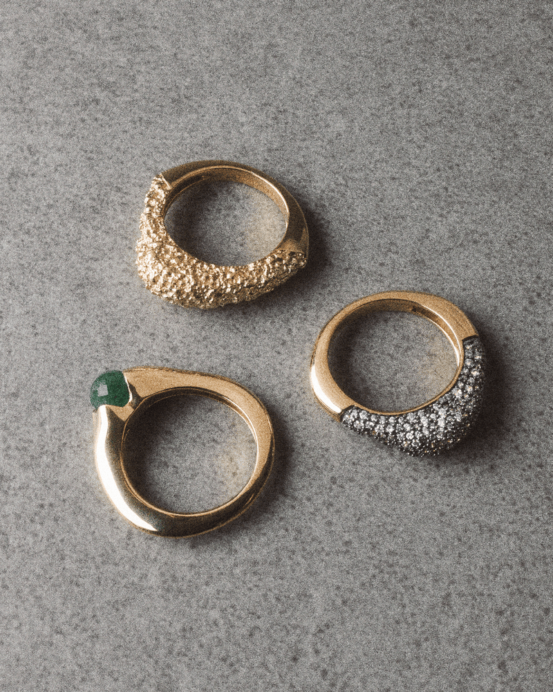 Pavé Duna Ring - 
  
    Sterling Silber / 18K Goldplattierung
  
