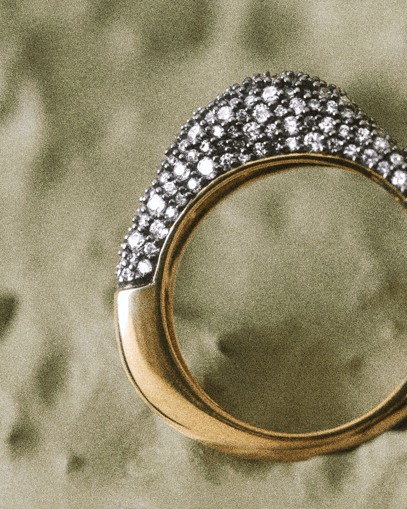 Pavé Duna Ring - 
  
    Sterling Silber / 18K Goldplattierung
  
