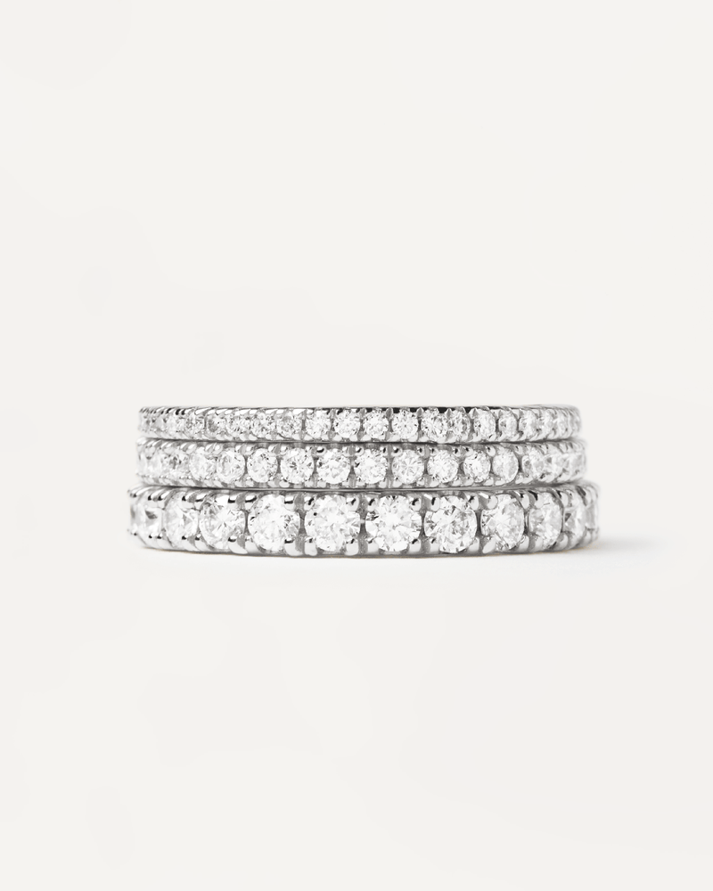 Diamonds and White Gold Eternity Medium Ring - 
  
    18K White gold / Rhodium silver plating
  
