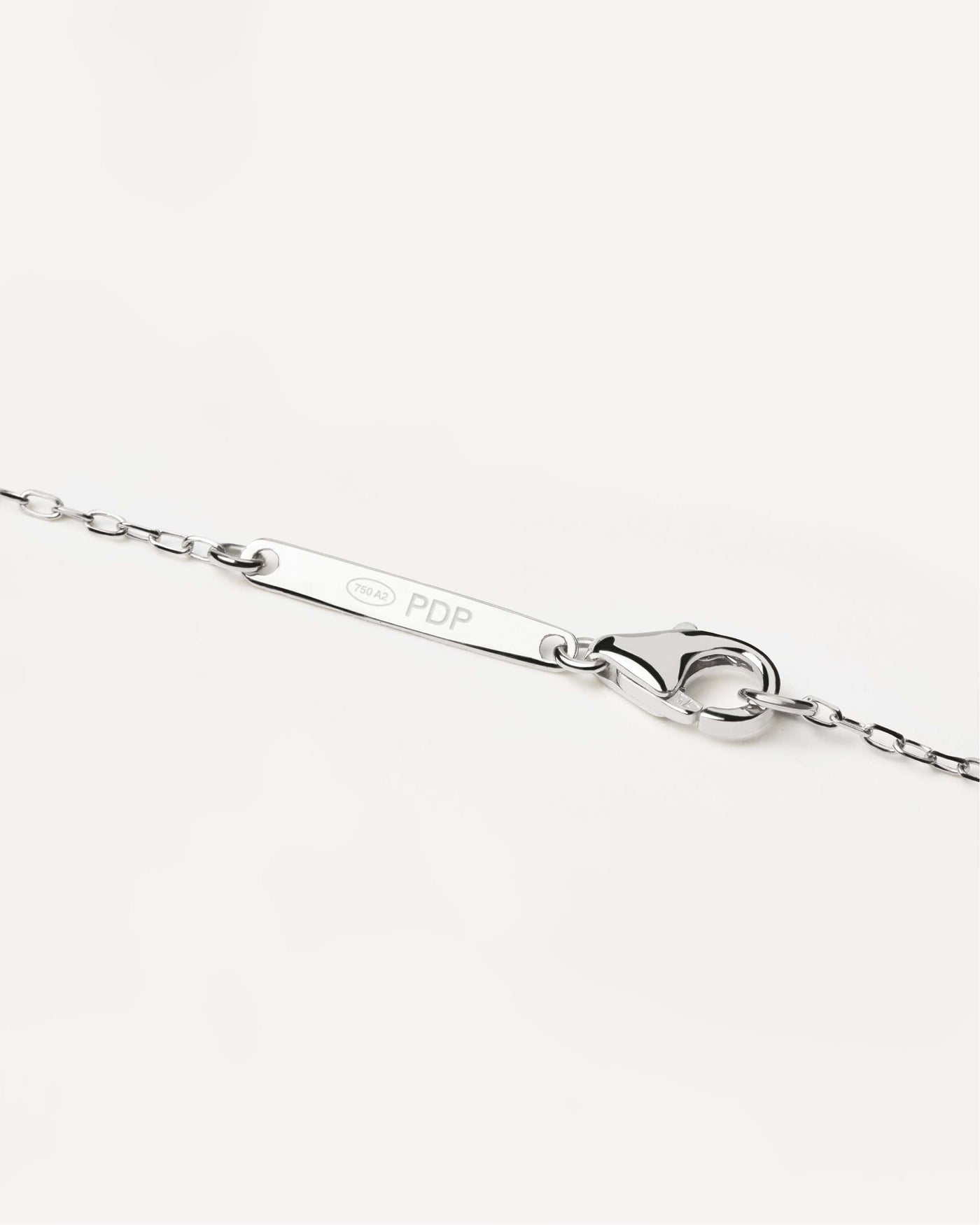 Diamonds and White Gold Letter F Necklace - 
  
    18K White gold / Rhodium silver plating
  
