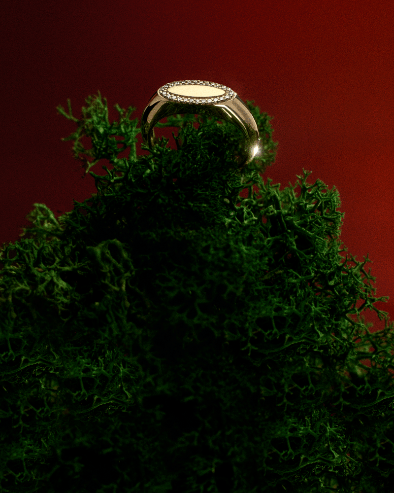 Bague Chevalière Lace - 
  
    Argent massif / Placage Or 18 Ct
  
