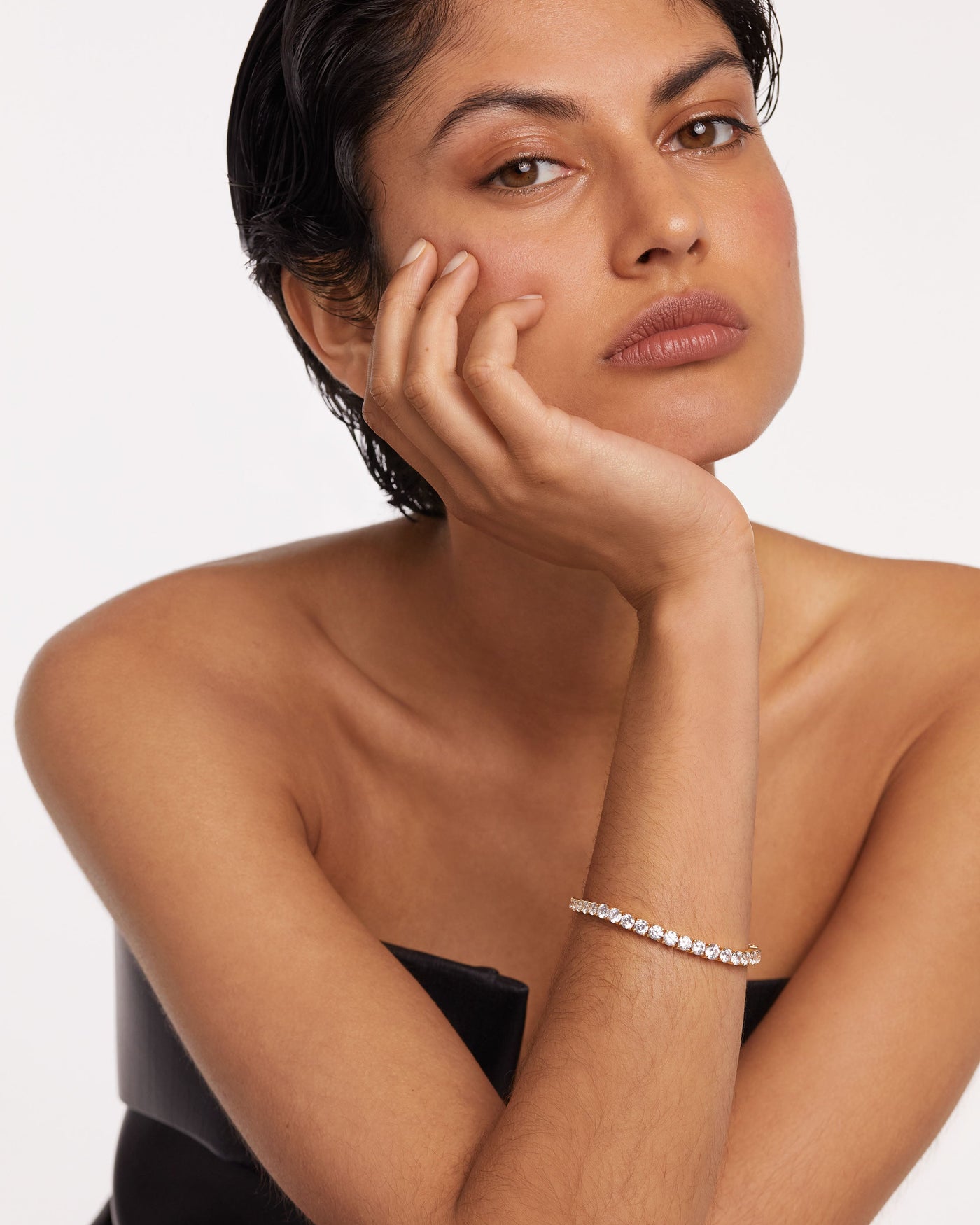 Bracelet Tennis Supreme - 
  
    Argent massif / Placage Or 18 Ct
  
